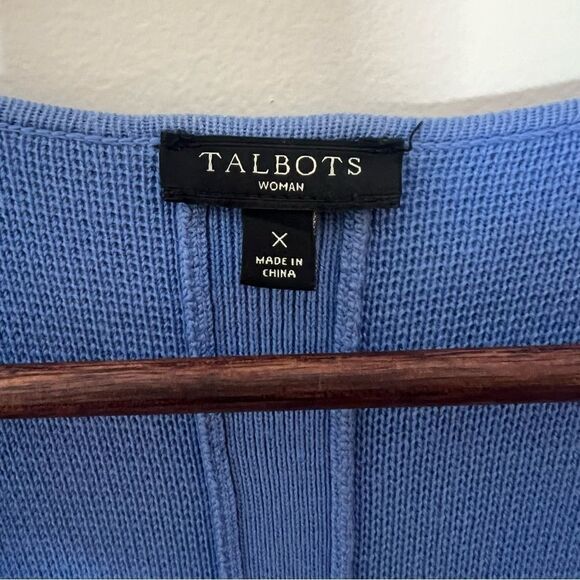 Talbots Open Front Textured Draped Cardigan - Picture 4 of 6
